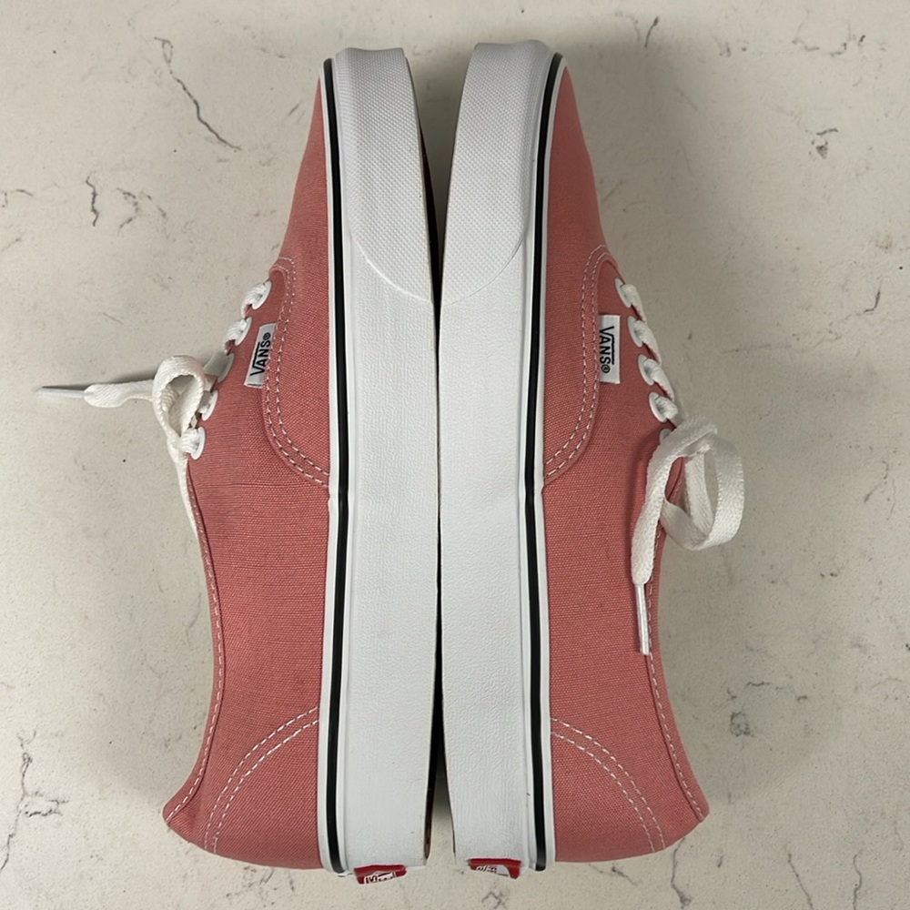 Vans Authentic Rosette & White Skate Shoes Size 8 Dusty Rose Pink Color - Picture 8 of 17